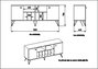 Hanah Home Consola de Mármol Nogal y Negro 180 cm Elegante y Lujosa con Múltiples Estantes para Salón y Pasillo
